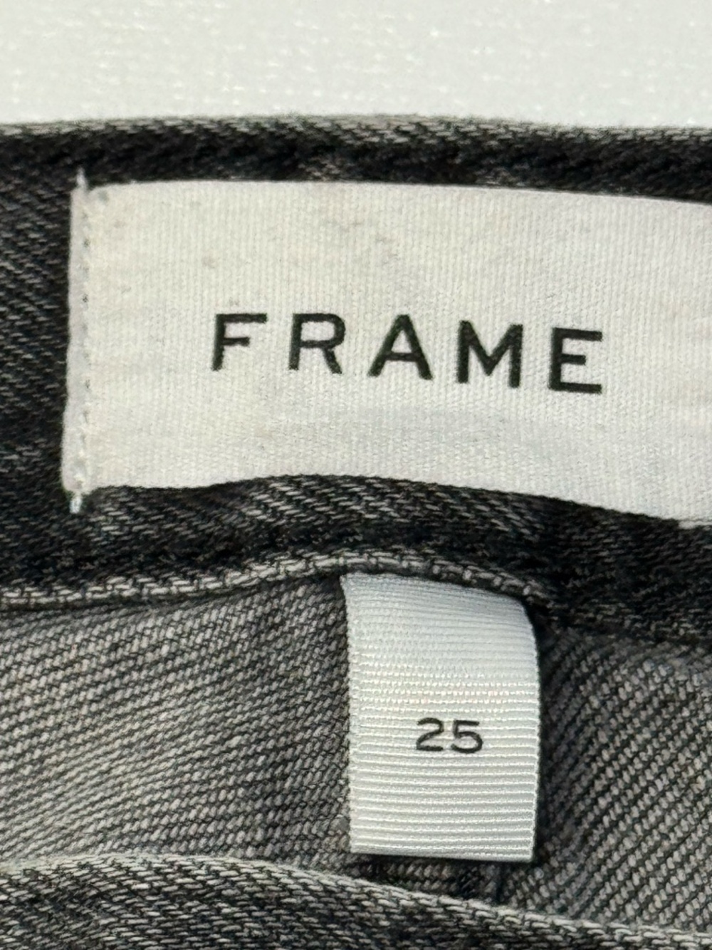 FRAME Le Nouveau Straight Jeans Gray Washed High Rise Size 25 Premium Denim - Picture 8 of 15